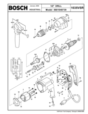 Bosch 1035VSR - 1/2 High Speed Drill 8.0A Parts List