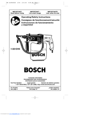 Bosch 11221DVS - Power Tools Bulldog DVS Dustless SDS Rotary Hammers Operating/Safety Instructions Manual