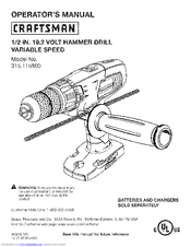 Craftsman 11580 - C3 19.2 Volt Hammer Operator's Manual