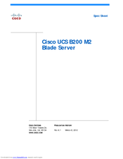 Cisco UCS B200 M2 Spec Sheet