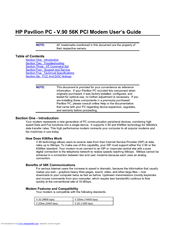 HP V.90 56K PCI Modem User Manual