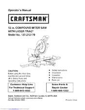 Craftsman 137.212170 Operator's Manual