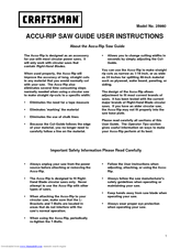 Craftsman 25980 - Accu-Rip Saw Guide User Instructions