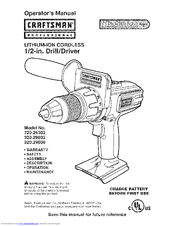 Craftsman 26302 - Professional 20 Volt Lithium-Ion Operator's Manual