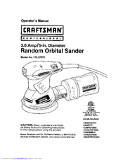 Craftsman 27675 - Professional 5 in. 3.0 Amp Random Orbit Sander Operator's Manual