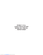 Ryobi CSB133L Repair Sheet
