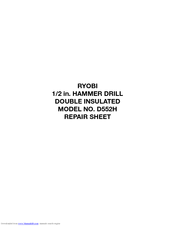 Ryobi D552HK Repair Sheet