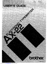Brother AX-22 User Manual