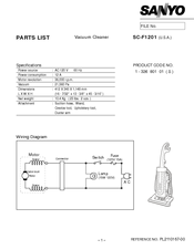 Sanyo SC-F1201 - Upright Bagless Vacuum Cleaner Parts List