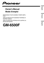 Pioneer GM-6500F Owner's Manual