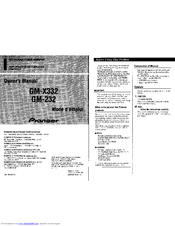 Pioneer GM-X332 Owner's Manual