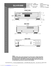 Sony R1000 - SLV - VCR Dimensions