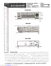 Sony SLV-420 - Video Cassette Recorder Dimensions