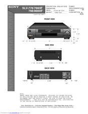 Sony SLV-778HF - Video Cassette Recorder Dimensions