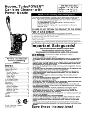 Hoover S3612 - Household Vacuum Cleaners Owner's Manual