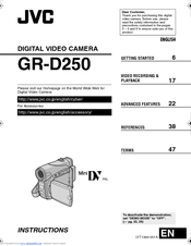 JVC D250US - Camcorder - 680 KP Instructions Manual