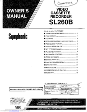 Symphonic SL260B Owner's Manual