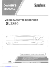 Symphonic SL2860 Owner's Manual