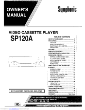 Symphonic SP120A Owner's Manual