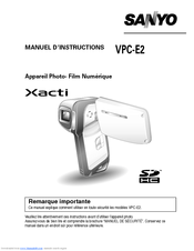 Sanyo VPC E2 - Xacti Camcorder - 8.12 MP Manuel D'instructions