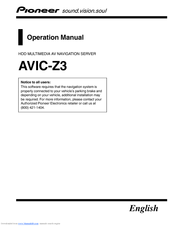 Pioneer AVIC-Z3 Manuals | ManualsLib