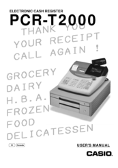 Casio PCR T2000 - Deluxe 96 Department Cash Register User Manual
