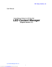NEC LED Content Manager User Manual