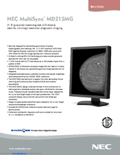 NEC MultiSync MD215MG-S5 Specifications