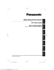 Panasonic AV-HS04M3 Operating Instructions Manual
