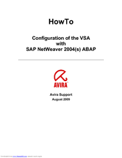 AVIRA ANTIVIR VSA FOR SAP NETWEAVER 2004 ABAP Configuration