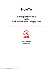 AVIRA ANTIVIR VSA FOR SAP NETWEAVER 2004 JAVA Configuration