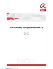AVIRA SECURITY MANAGEMENT CENTER 2.5 - SUPPORT 03-2010 Manual