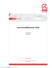 AVIRA SMALL BUSINESS SUITE - SUPPORT 03-2010 Manual