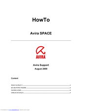 AVIRA SPACE - SUPPORT 08-2009 Support Manual