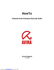 AVIRA PREMIUM SECURITY SUITE - FIREWALL 07-2009 Manual