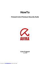 AVIRA FIREWALL PREMIUM SECURITY SUITE Manual
