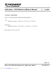 Pioneer CLD-V5000 Addendum