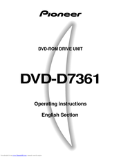 Pioneer DVD-D7361 Operating Instructions Manual