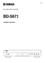 Yamaha BD-S671BL Owner's Manual