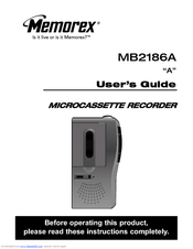 Memorex MB2186A - MB Microcassette Dictaphone User Manual