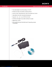 Sony FS-85USB - Foot Control Unit Specifications