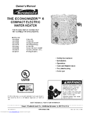 Kenmore 32607 - 20 Gallon Tall Compact Electric Water Heater Owner's Manual