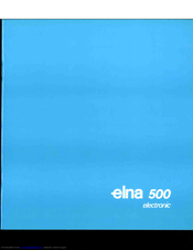 Elna 500 ELECTRONIC Manual