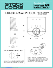 National Cabinet Lock C8163 Dimensional Drawing