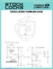 National Cabinet Lock C8402 Dimensional Drawing