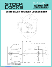 National Cabinet Lock C8410 Dimensional Drawing