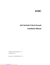 H3C H3C SECPATH F100-A,SECPATH F100-A HOST,A Installation Manual