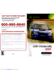 CodeMasters COLIN MCRAE RALLY 2005 Manual