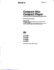 Sony D-E700 Operating Instructions Manual