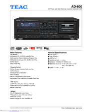 TEAC AD-800 Specifications